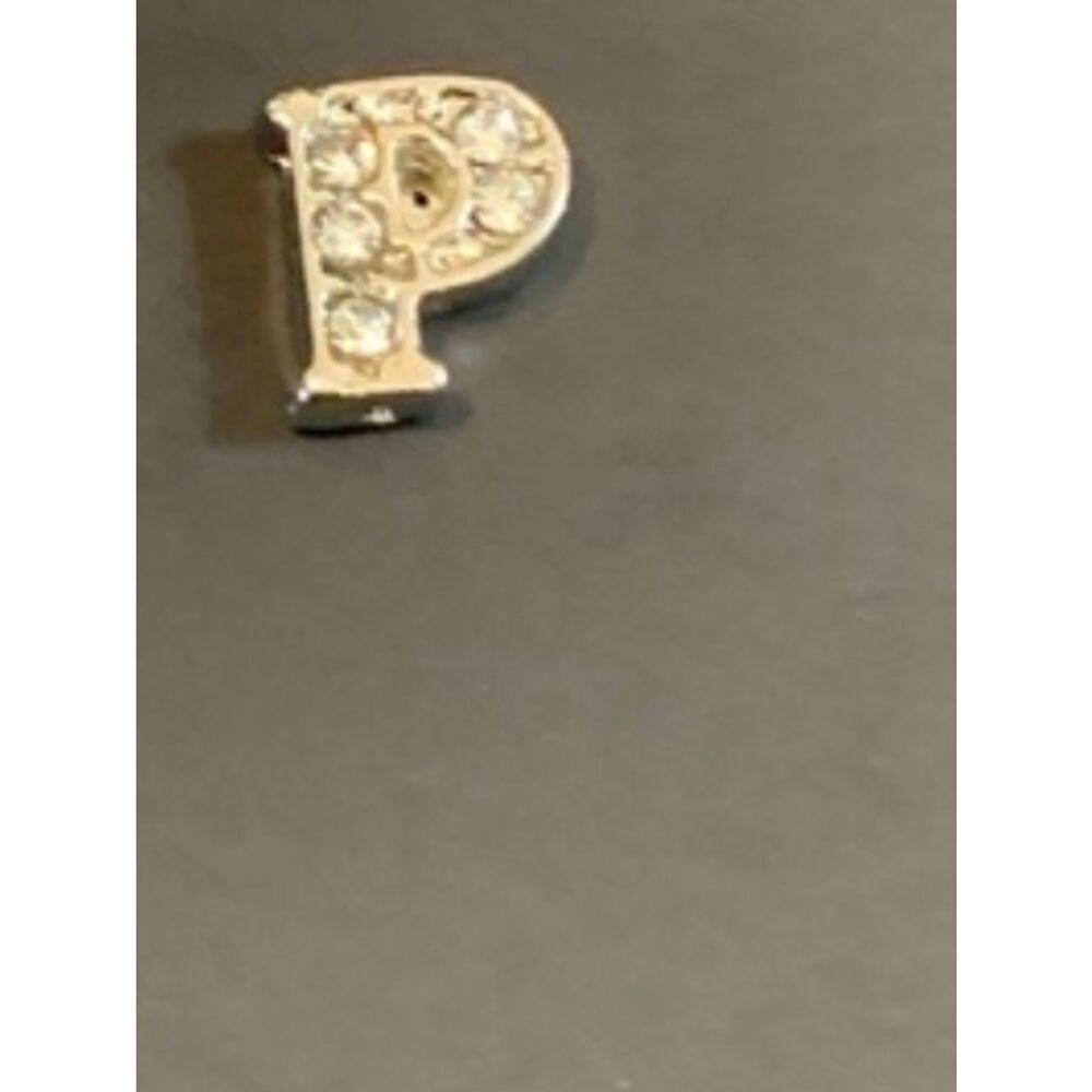 Rhinestone Letter P Floating Locket Charm